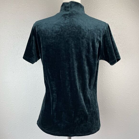 Soatanza Green Velour Top Size L EUC - Picture 4 of 5